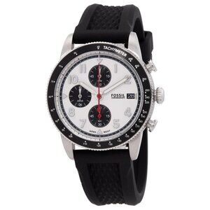 NWT Authentic Fossil Sport Tourer Chronograph Quartz White Dial Men's Watch